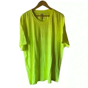 Athletic Works Men’s Crew-neck Short Sleeve Cotton T-shirt Yellow Size 3XL/3EG